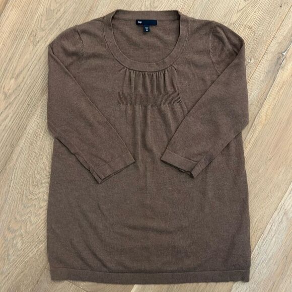 Gap Brown Sweater with Ruching Detail on Front (XS) - Picture 1 of 4